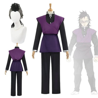 Shinazugawa Genya Cosplay Anime Costume Wig Carnival Halloween Comic Animation Party Clothing