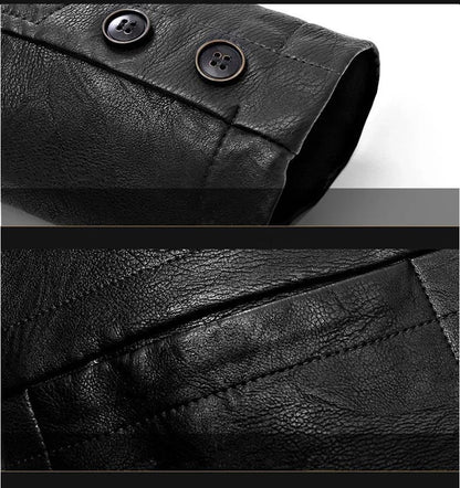 Men Leather Jacket Winter Classical Motorcycle Business Soft Leather Jackets Thick Moto Coats Casaco Masculino Plus Size 4XL