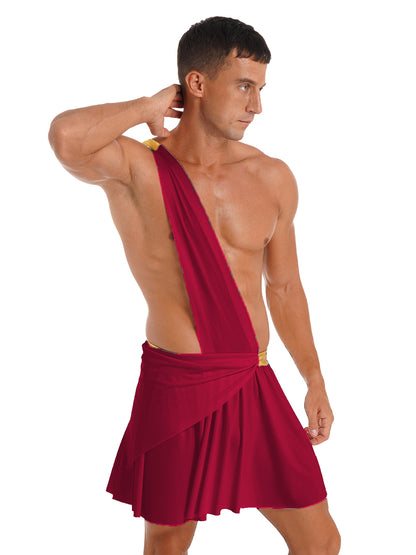 Mens Roman Toga Costume Ancient Greek Gods Senator Emperor Robe Uniform Halloween Party Cosplay Role Play Fancy Dress