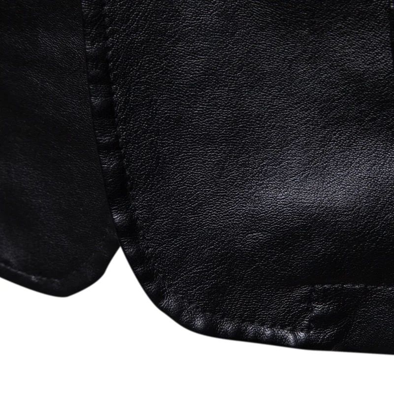 Spring Autumn New Men's Trendy Lapel Leather Dress Suit Coat Slim Fit Windproof Jacket Male Business Casual Pu Blazers Jacket