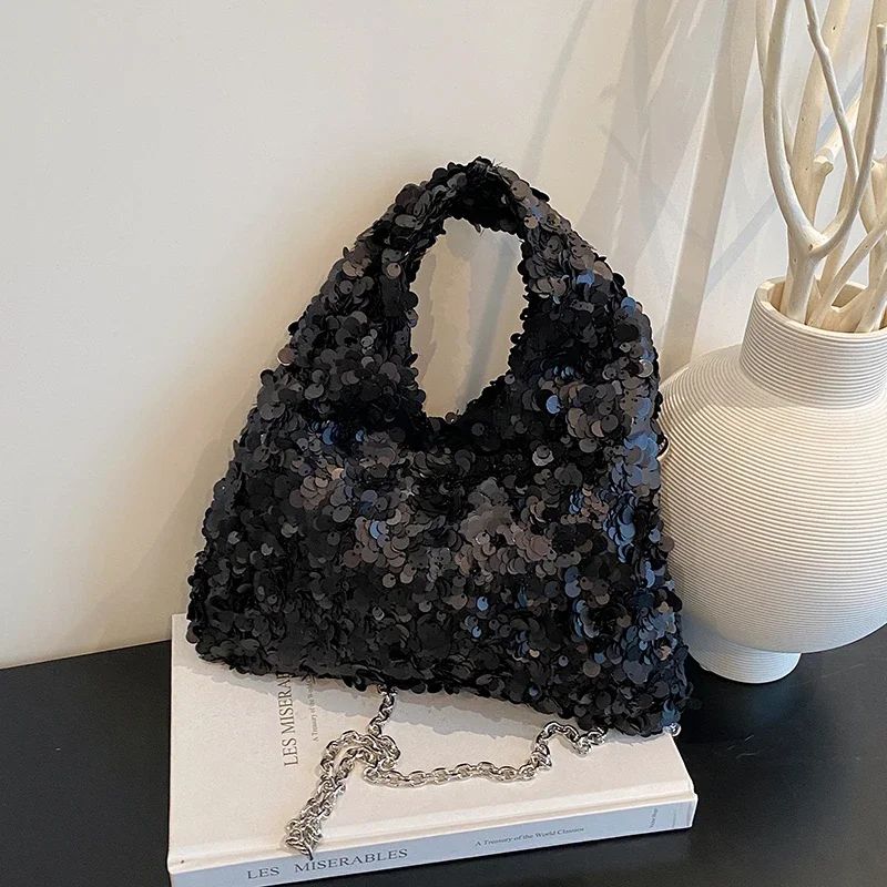 Exquisite Shining Sequins Square Women's Shoulder Bag Popularity Stylish Design Handbags High Quality Solid Sweet Crossbody Bags
