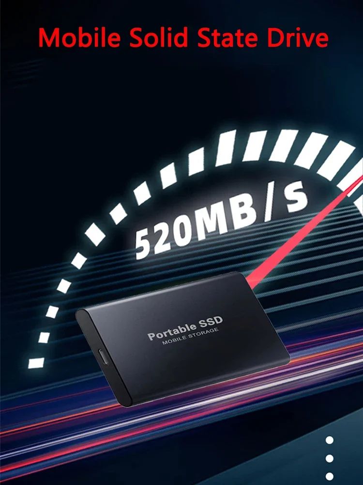 SSD Externo Premium 2TB/4TB com Interface USB 3.1/Tipo-C de Alta Velocidade à Prova D'água e Poeira, Adequado para PC/Mac