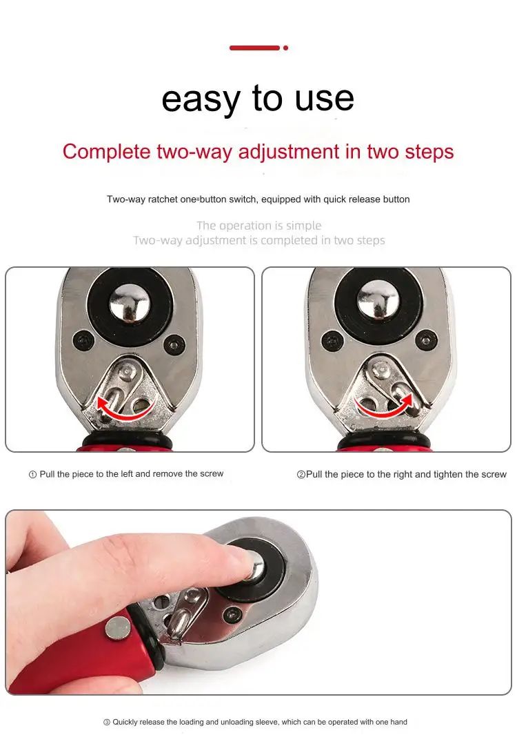 Chave de Torque 10-210N.m 1/2" com Catraca Reversível de Precisão Profissional para Bicicleta, Moto e Automóveis