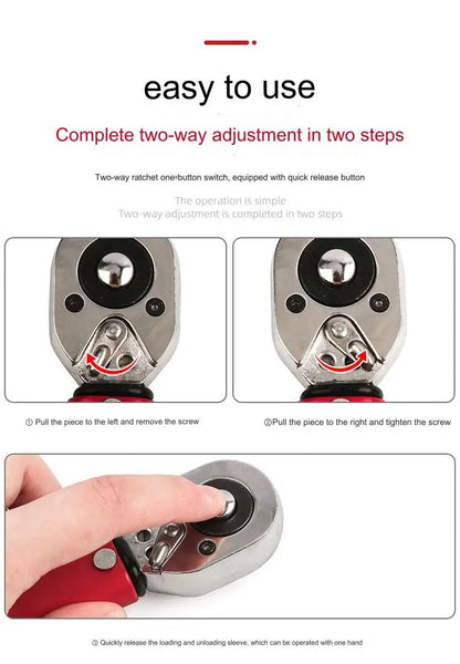 Chave de Torque 10-210N.m 1/2" com Catraca Reversível de Precisão Profissional para Bicicleta, Moto e Automóveis