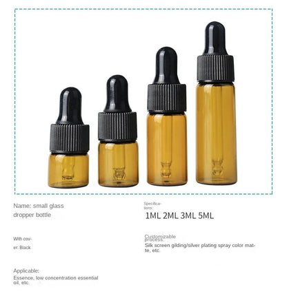 50/100PCS 1-5/ML Essential Oil Glass Refillable Eye Empty Dropper Bottle Container TravelPortable for Essential Oils, Perfumes