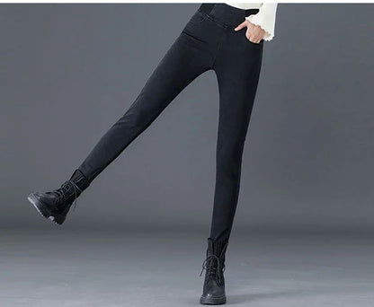 PTKPCC New Elastic Waist Skinny Jeans Women Spring Slim Stretch Denim Pants Vintage Pencil Vaqueros Mom Pantalones De Mujer