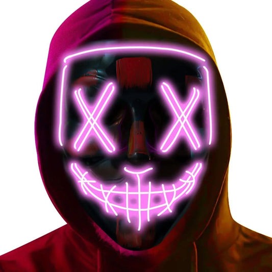 Poptrend Halloween Mask LED Light up Mask Scary mask for Festival Cosplay Halloween Costume Masquerade Parties Carnival Gift
