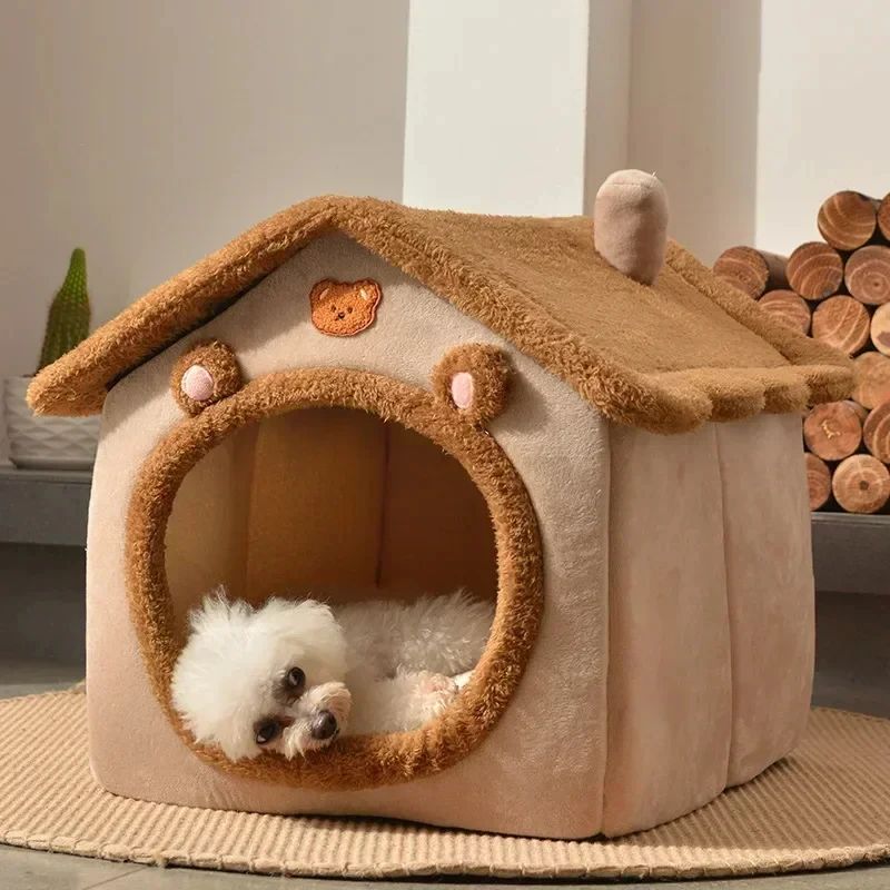 Casinhas dobráveis de inverno para cães e gatos de pequeno e médio porte, colchões, produtos para animais de estimação, cestos para filhotes, casinhas de inverno