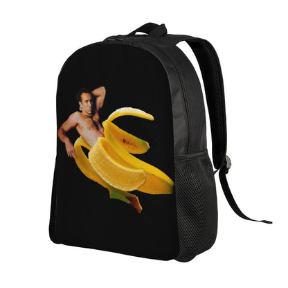 Custom Nicolas Cage Meme Laptop Backpack Women Men Basic Bookbag for College School Student Funny Bags