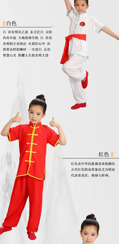 Kids Kung Fu Uniform Men Women Chinese Clothes Children's Sets Performance Boy Set Tai Chi Outfit Girl Wushu Costume Tang Suit