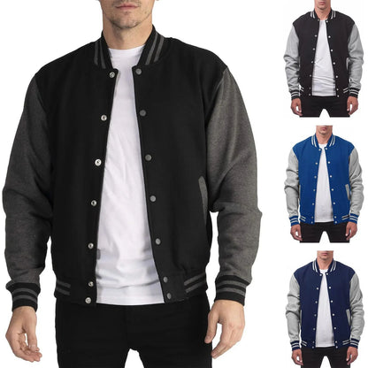 Jaquetas Masculinas com Letras de Cidade, Estilo Preppy, Uniformes de Beisebol, Casuais, S-3Xl, Blusas de Movimento High Street, Casaco de Retalhos de Pesca, Novidade de Outono