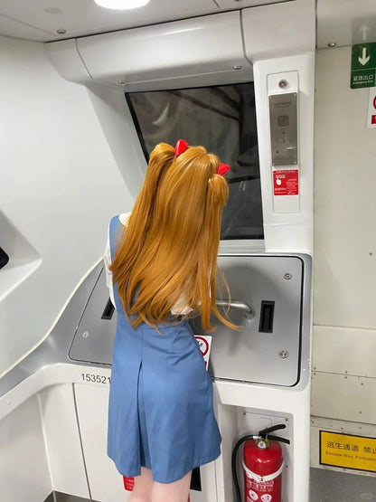 Rei Ayanami Cosplay Costume Asuka Langley Soryu Cosplay  Women School Uniform Dresses Wig Hair Clips Halloween Loli Clothing
