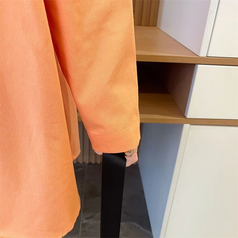 Casual Stylish Denim Long Sleeve Shirt For Women New Spring Autumn Loose Fit Age-Reducing Hong Kong Style Jacket With Button