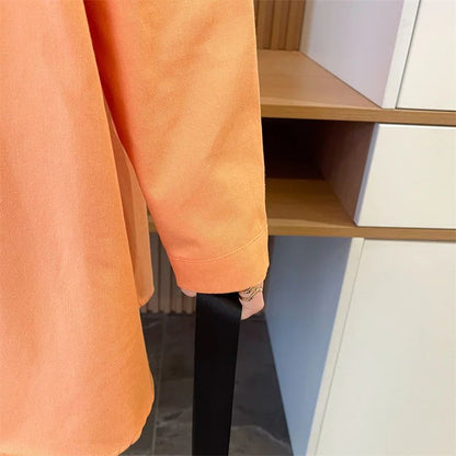 Casual Stylish Denim Long Sleeve Shirt For Women New Spring Autumn Loose Fit Age-Reducing Hong Kong Style Jacket With Button