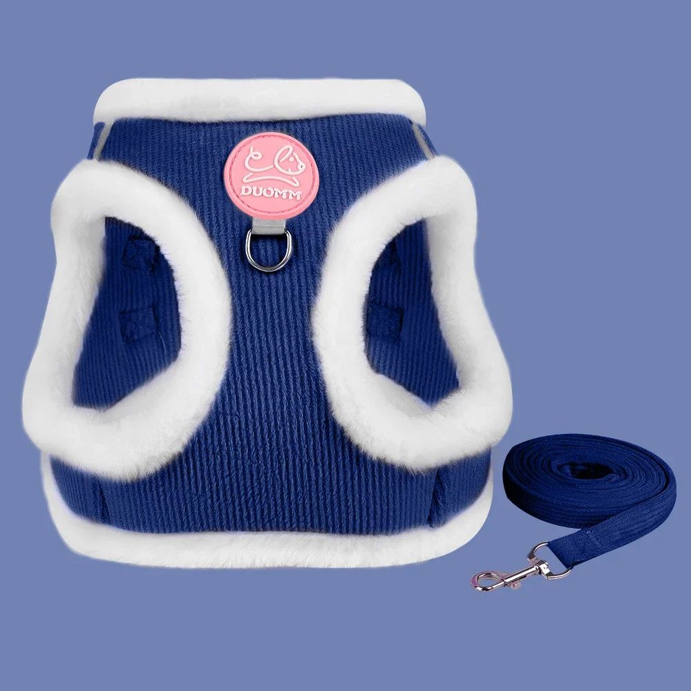 Colete Peitoral de Inverno Quente para Cães Chihuahua com Pelo, Conjunto de Colete Peitoral e Guia para Cães Pequenos, Filhotes, Yorkies, Acessórios para Mascotes