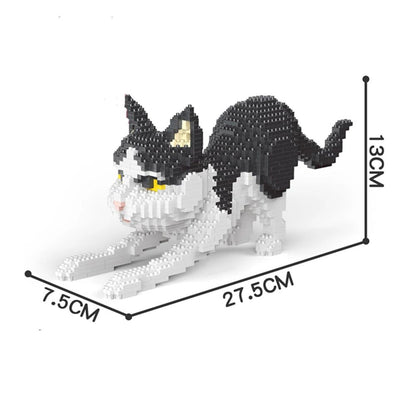 Knew Built Quatro estilos de micropartículas expressivas de blocos de montar de mini-gatos, modelos de laranja e vaca, os favoritos dos entusiastas de animais de estimação