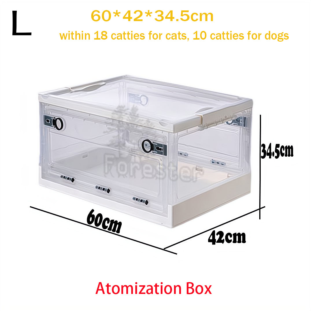Caixa de Atomização para Pets, Sala de Oxigênio Dobrável, Fácil de Transportar, Caixa de Nebulização Veterinária, Gaiola de Oxigênio para Caixa de Atomização Veterinária