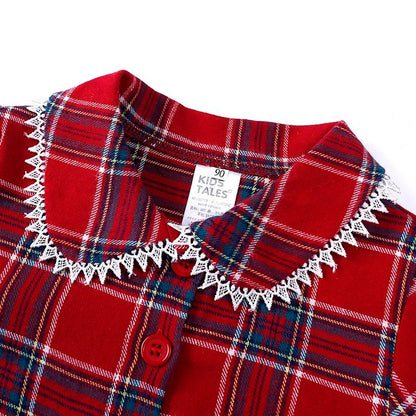 2025 Christmas Pyjamas Sets Kids Girls Boys Loungewear baby Pajamas Matching Family Pjs Winter Baby Soft Velvet Plaid Dress