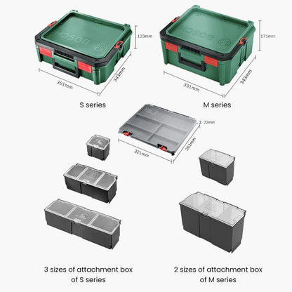 Conjunto de caixas de ferramentas empilháveis Bosch System Box, caixa de ferramentas multifuncional empilhável