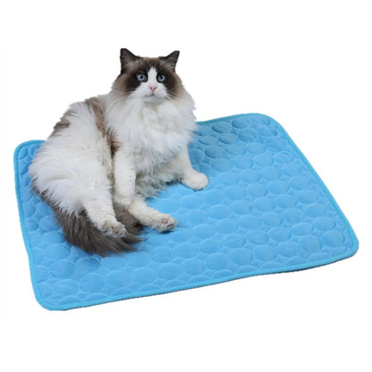 Almofada de Verão para Pets Refrigerada Gel de Seda para Cães e Gatos Ninho Respirável Colchonete de Dormir Refrescante