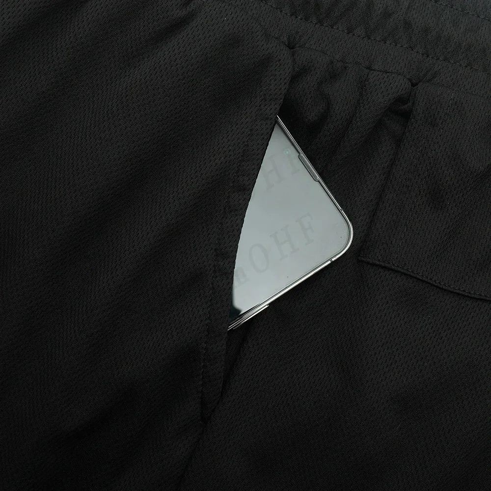 Men's UFC Printed Quick-Dry Double-Layer Sports Shorts, Breathable Tennis Training Shorts