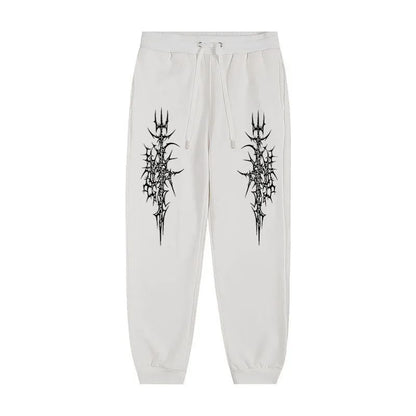 Calça Esportiva Masculina Estampada de Cintura Calça Casual de Rua Esportiva Adequada para Esportes ao Ar Livre e Lazer Calça de Corrida Pura