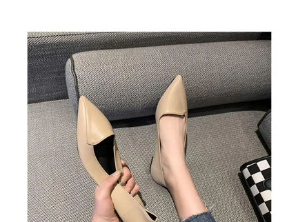 Simple Solid Coloured Women's Flats Classic Fashionable Style Pointed Toe Suitable for Business Office Comfortable To Wear