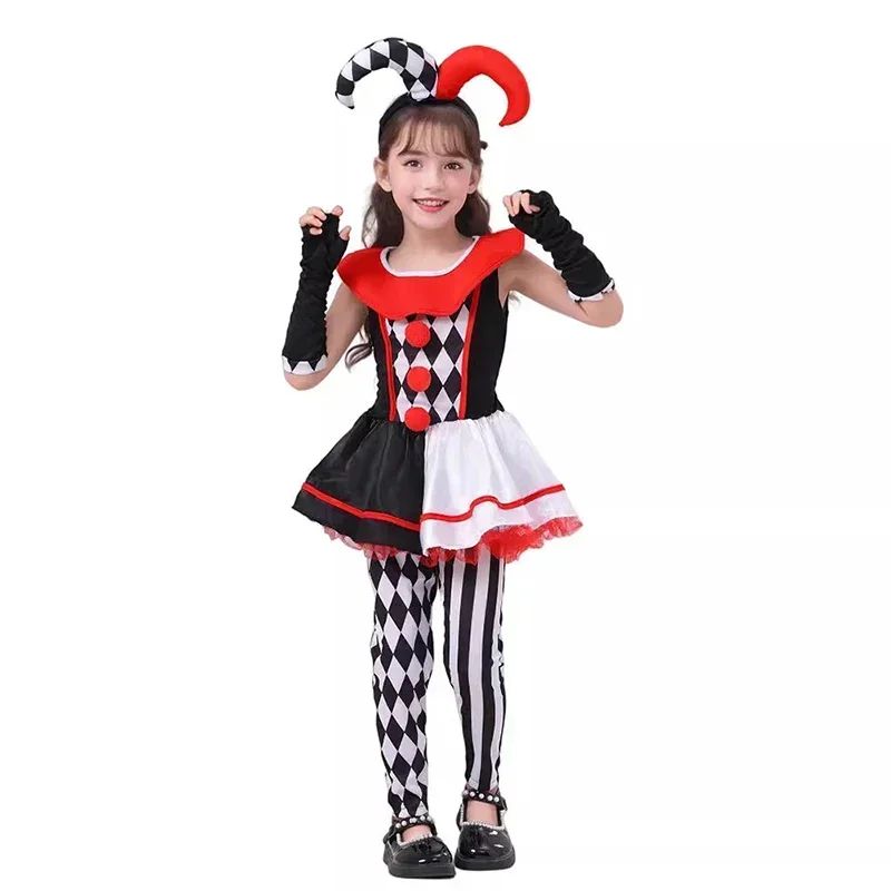 2026 New Sydanne New Variety Clown Skirt Dress Set Cosplay Costume  Cute Clown Clothes Masquerade Halloween Costume