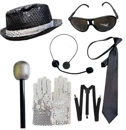 80s 90s Hip Hop Michael Jackson 5 Costume Boys Superstar Singer Outfit Halloween Carnival Stage Dance Cosplay Party Wear