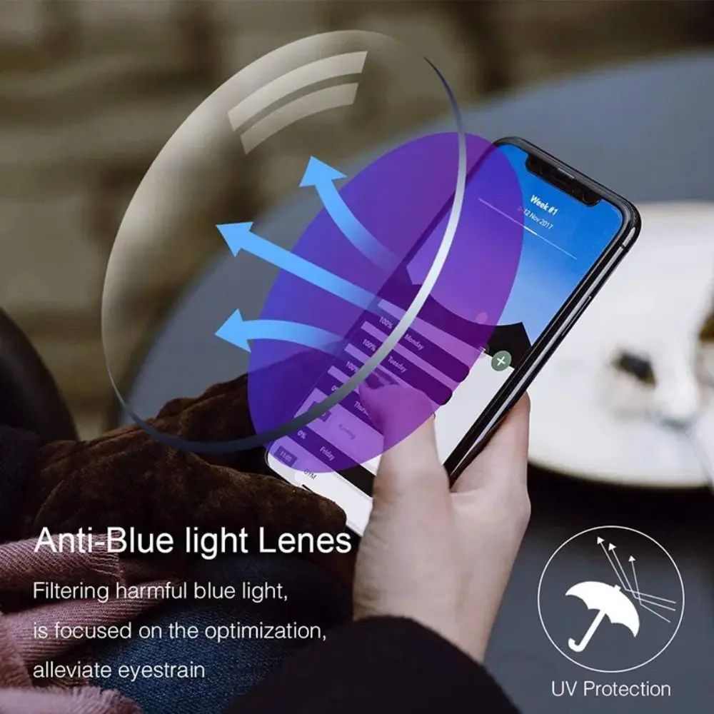 Óculos de Leitura Progressivos Bifocais 2024 Bloqueadores de Luz Azul Masculinos com Corte de Diamante Multifocais Ultraleves Sem Aro