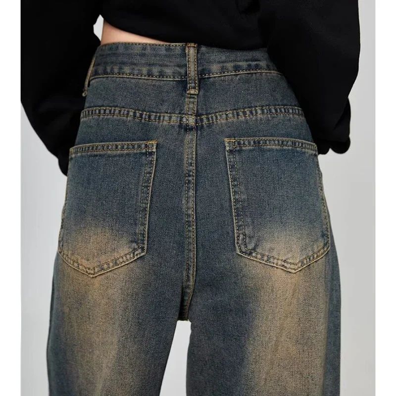 Summer Men Baggy Jeans Unisex Vintage American Style Straight Wide Leg Denim Pants Fashion Brand Hot Sale Casual Trousers