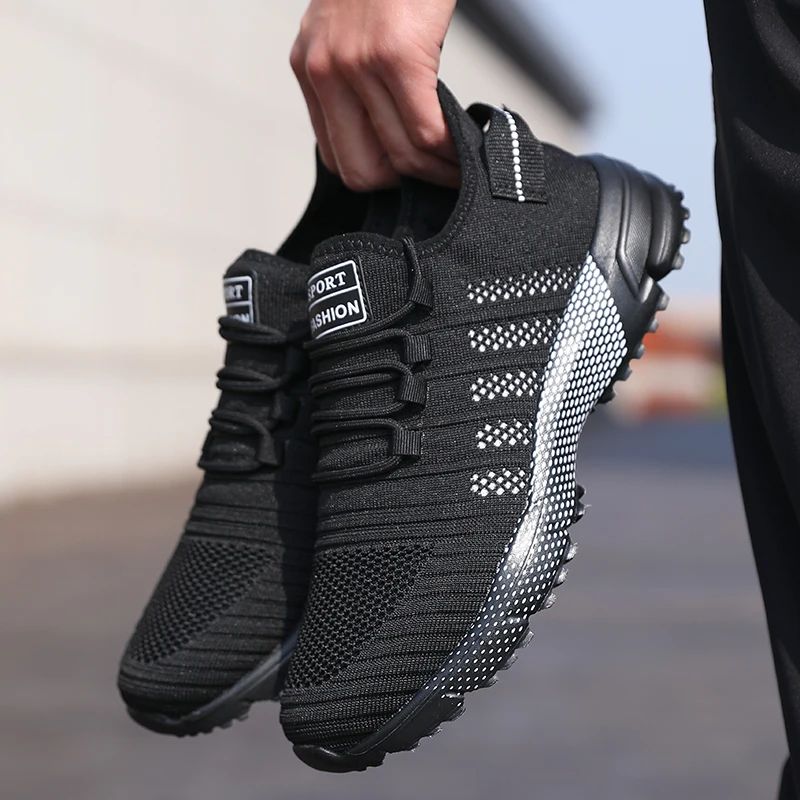Tênis Masculino Casual Malha Leve Respirável Solado Macio Sapatos de Corrida Slip-on Masculino Sapatilhas Mocassins Calçados Esportivos Zapatos Hombre