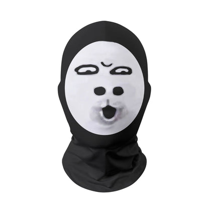 3D Funny Masks Seamless Mask Halloween Cosplay Mask Funny Face Printed Head Scarf Famous Person Ice Silk Sunscreen Head Mask