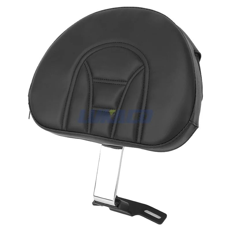 Motorcycle Adjustable Driver Rider Backrest Plug In Sissy Bar Seat Cushion Moto Pad For Harley Fatboy Heritage Softail 2007-2017