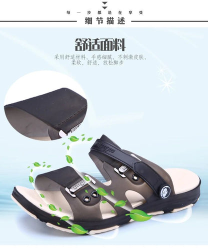 Summer Sandals Men Slippers Outdoor Beach Casual Shoes Zapatos De Hombre Indoor Durable Anti Slip Peep Toe New