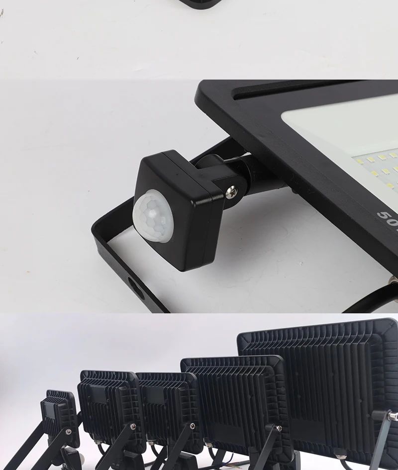 10W 20W 30W 50W 100W Induction Led flood light With Adjustable PIR Sensor 110V 220V floodlight Street Square Outdoor Lighting