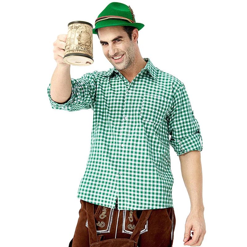 Men Bavarian Beer Male Shirt Rompers Shorts Set Cosplay Costume German Oktoberfest Costumes Halloween Festival Party Outfit