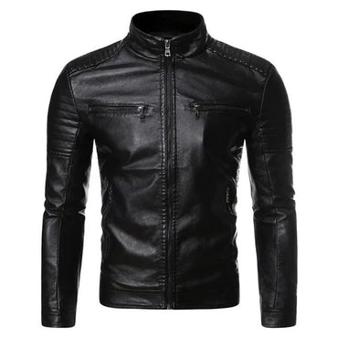 Zipper Korean Fashion Leather Sheepskin Trend Casual Fit Slim Baseball Clothes Men Leather Jacket Autumn New Men Leather Coat