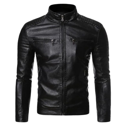 Zipper Korean Fashion Leather Sheepskin Trend Casual Fit Slim Baseball Clothes Men Leather Jacket Autumn New Men Leather Coat