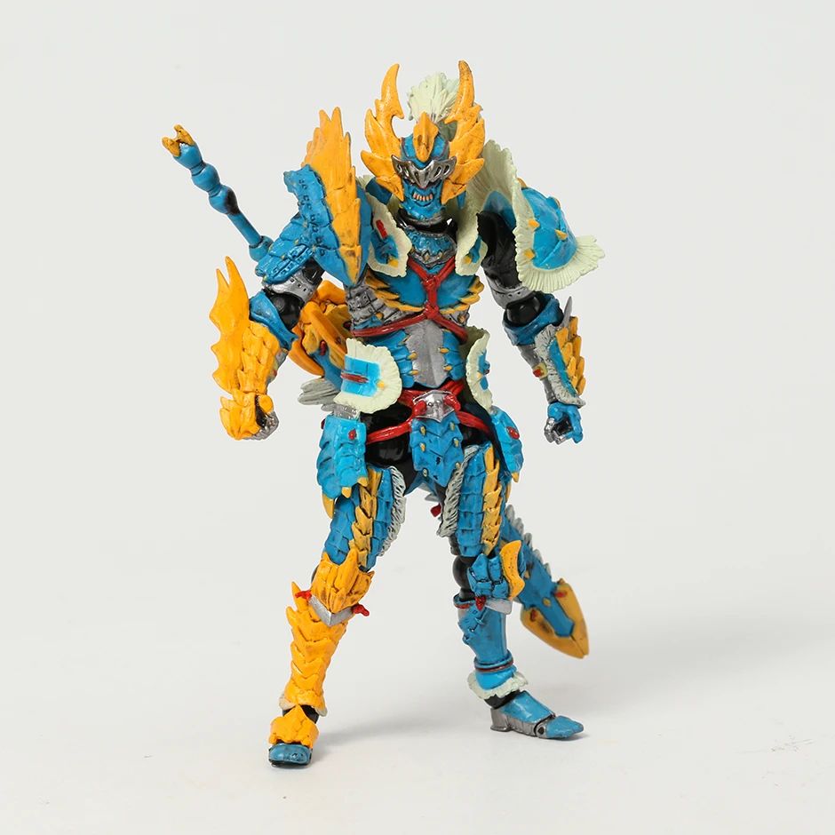 Modelo de brinquedo colecionável do boneco de ação do espadachim com armadura de Zinogre/Rathalos de Monster Hunter para presente de Natal