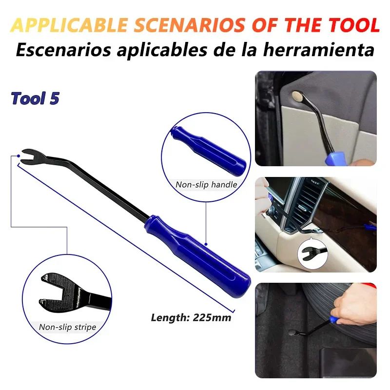 Kit de ferramentas para desmontar, kit de plástico, kit de clipes para porta de carro, painel de acabamento, rádio, painel de instrumentos, remoção de áudio, instalador, kit de reparo de conversão