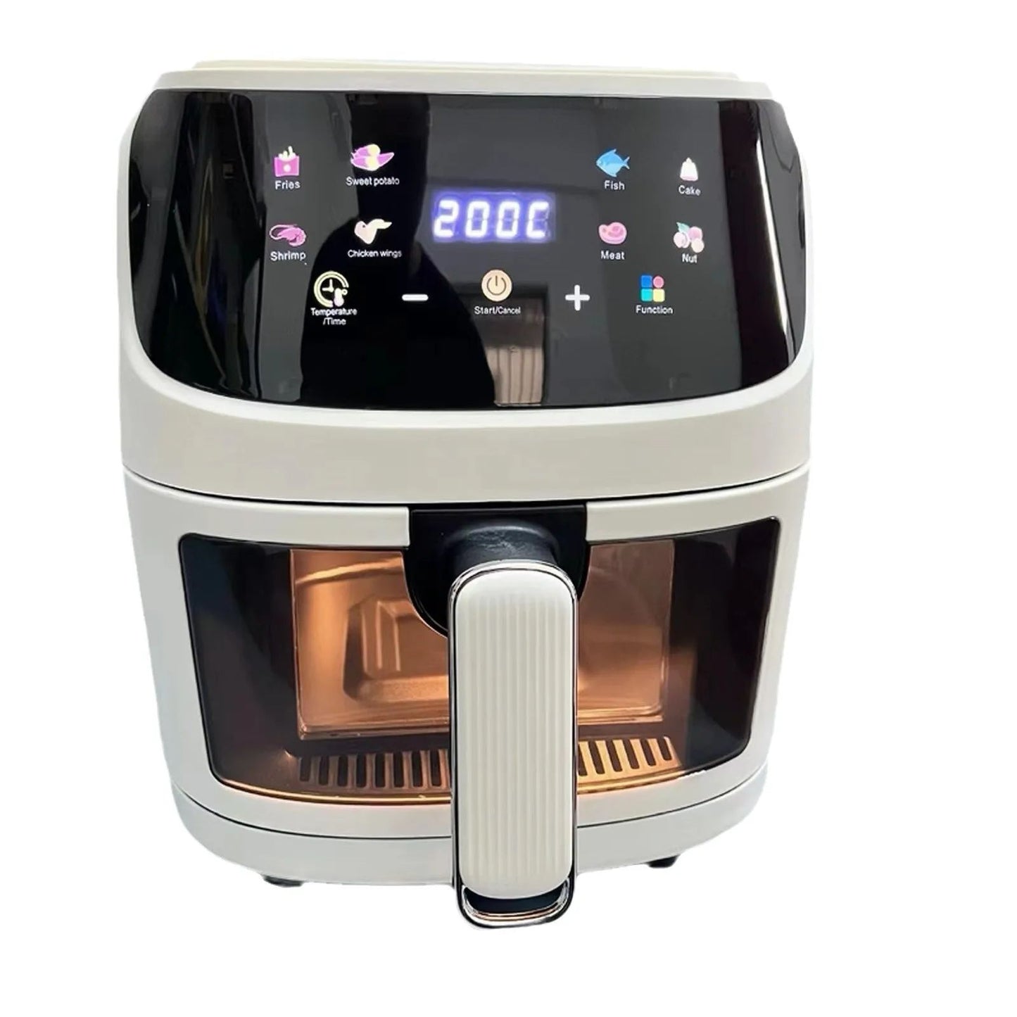 Fritadeira Airfryer 8L Forno Smart Touch de Grande Capacidade Visual Multifuncional Elétrico Fritadeira Air Fryer Máquina de Batata Frita