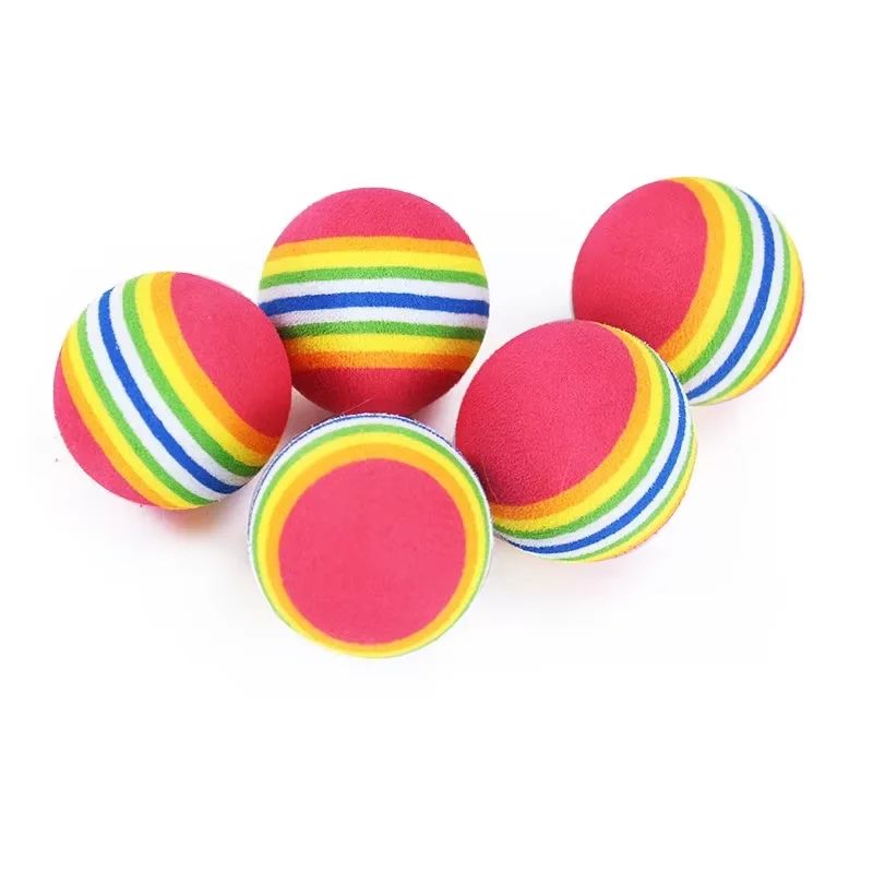 10/5 unidades de bolinhas de brinquedo de arco-íris para gatos, interativas, para brincar, morder, chocalho, arranhar, treinar, brinquedo de bolinha de arco-íris para gatos, suprimentos para animais de estimação