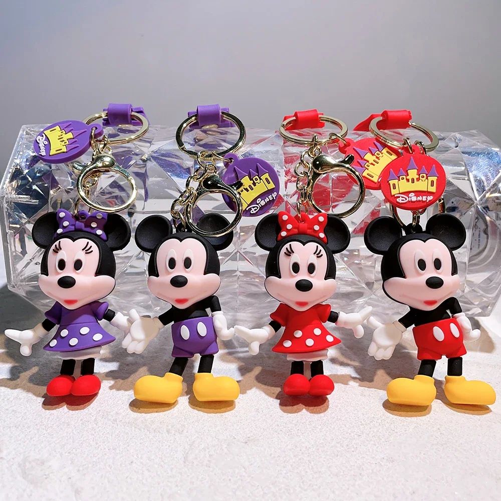 Disney Anime Mickey Chaveiro Desenho Animado Stitch Fofo Minnie Chaveiro Estudante Bolsa Pendurada Chaveiro Carro Tudo-a-ver Presentes de Natal