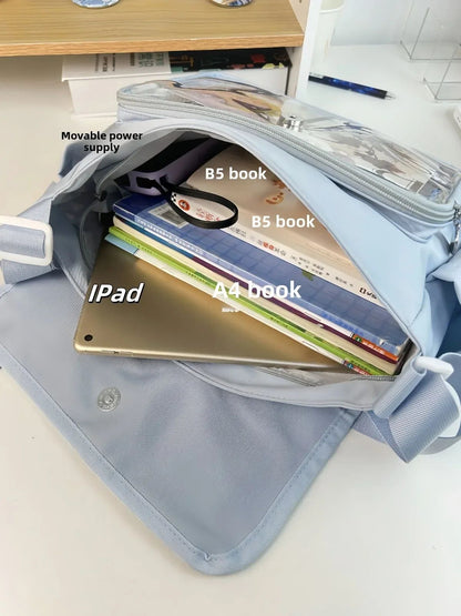 Japanese Harajuku School Bags for Teenage Girls New 2025 Transparent Itabag Crossbody Bag DIY Badges Display Plate Ita Bag