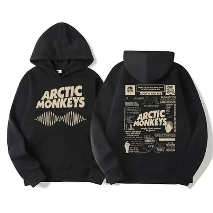 Retro Rock Arctic Monkey Music Band Men Plussize Hooded Sweatshirt Retro Y2k Hip Hop Punk Heavy Metal Street Casual Clothing Top
