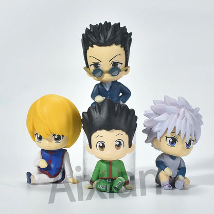 Aixlan GON FREECSS Boneco 4 PEÇAS SET Q Versão HUNTER X HUNTER Boneco de Ação PVC Presente de Natal Amine Estatueta Colecionável