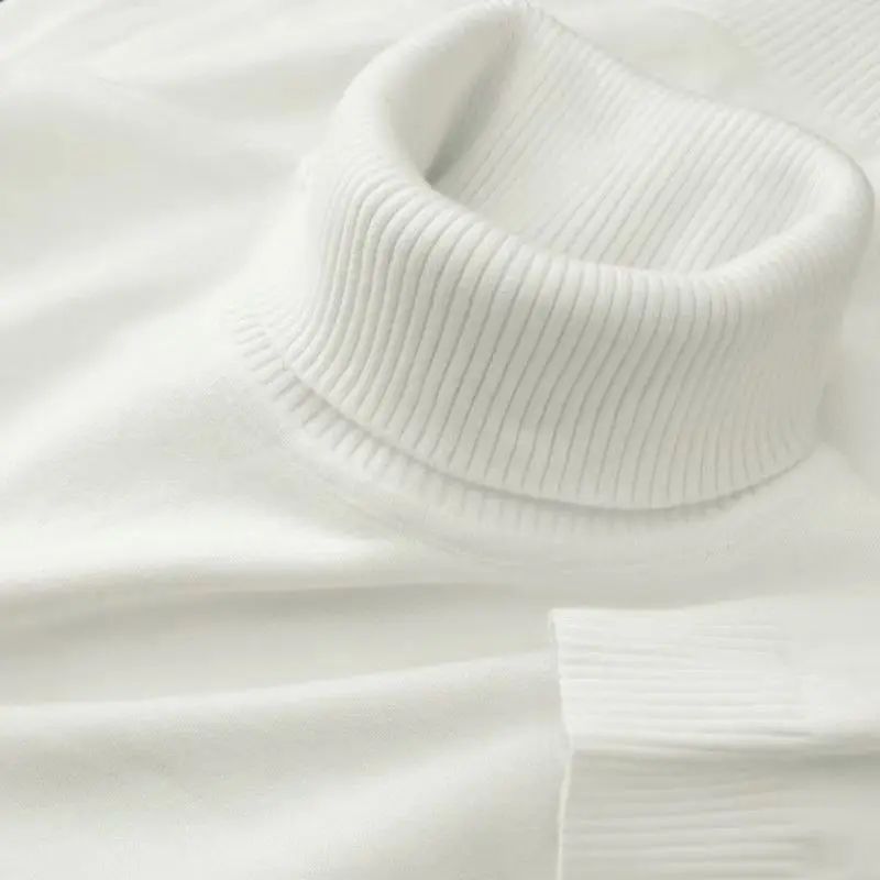 New Mens Knitted Sweaters Solid Color Turtleneck Breathable Pullovers Outdoor Warm Basic Streetwear Business Woolen Pullovers