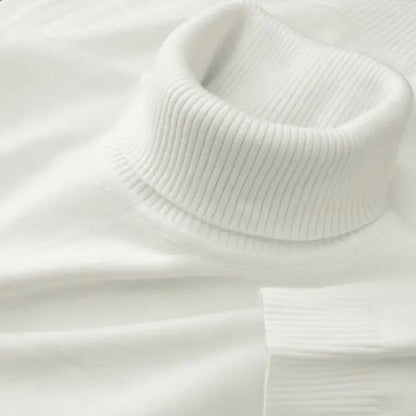 New Mens Knitted Sweaters Solid Color Turtleneck Breathable Pullovers Outdoor Warm Basic Streetwear Business Woolen Pullovers