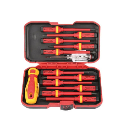 Kit de Ferramentas para Eletricistas 13/15pçs 1000V Chaves de Fenda Isoladas Intercambiáveis Magnéticas com Pontas Fenda Kit de Reparo para Eletricistas